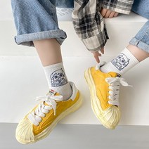 페이퍼먼츠 여성용 조개앞코 워싱 파스텔 컬러 스니커즈 00132