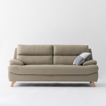 플랭크 가죽 3인용 소파 + 쿠션 세트 방문설치, 그레이(소파), 랜덤발송(쿠션)