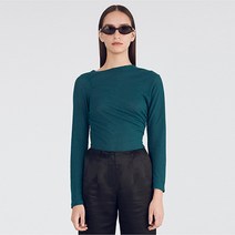 분더캄머 여성용 Drape Linen 긴팔 티셔츠