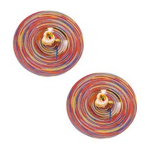 w에이블 감성 원형 테이블 매트 컵받침 2p, 14 레드 새틴, 지름 30cm