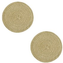 w에이블 감성 원형 테이블 매트 컵받침 2p, 02 골드, 지름 36cm