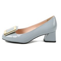 여성용 가죽 사각장식 발편한 플랫 단화 5cm st5501