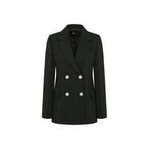 케이엘바이린 여성용 골드 트위스트링 더블 버튼 재킷