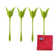 한아름쩡이 매직플라워 냅킨 홀더 4p + 냅킨 20p 세트, 그린(홀더), 랜덤발송(냅킨), 1세트