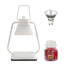 타이머 스퀘어 미니 캔들워머 + 양키 캔들 스몰자 세트, 화이트(캔들워머), 블랙체리(캔들)