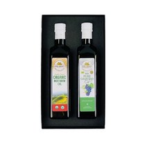 유기농 압착 현미유 + 비정제 압착 포도씨유 선물세트, 1세트