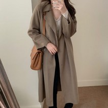 비비에모 여성용 모던 케이프 모직 롱 코트 00611