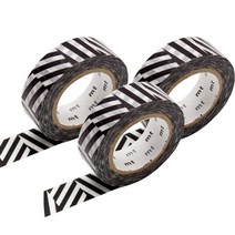 엠티 마스킹테이프 15mm x 10m, 블랙 멀티 스트라이프(DMTK-KAPI01), 3개