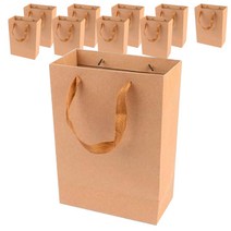 더깔끔 무지 손잡이 종이가방 10p, 브라운
