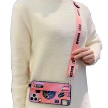 가벼운 유광 카메라 거치대 휴대폰 케이스 + 목걸이줄