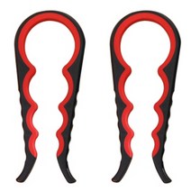행복비전 4 in 1 다용도 만능 병따개 뚜겅 오프너 세트, 블랙 + 레드, 2개