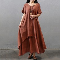 아뚜 여성용 루즈핏 린넨 원피스