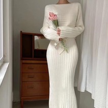 페이퍼먼츠 세로 골지 짜임 니트 투피스 원피스 01151