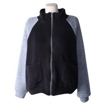 시크블랙 뉴레타 하이넥 배색 나그랑 집업 JK3914K1C