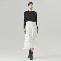 탱커스 허리 밴딩 주름 페미닌 롱 스커트 TT4SK032L0