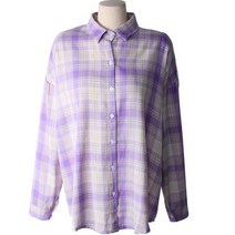 여성용 시크블랙 조바너 루즈핏 체크 셔츠 NB1808K1C