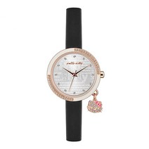 헬로키티 쿼츠 여성 가죽시계 32 x 35.5 mm HK18022-RSB