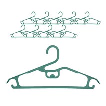 원모아 미끄럼 방지 플라스틱 옷걸이, 그린, 10개입