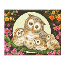 디클레어 3D DIY 보석십자수 캔버스형 특대형 60X75cm, 60X75 달빛 아래 부엉이_특대형, 1세트