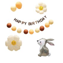 바우마켓 생일 축하해 토끼 풍선세트, 혼합색상, 1세트