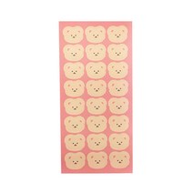 콩콩팬시 귀여운 곰 캐릭터 씰링 스티커, 곰얼굴 미니, 5개