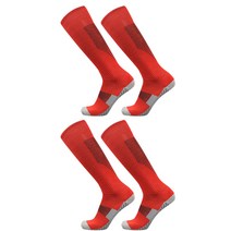 SNF 미끄럼방지 하이길이 축구양말 2켤레, 06 레드블랙