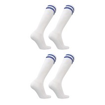 SNF 훈련용 두꺼운 롱 축구양말 2켤레, 02 화이트블루