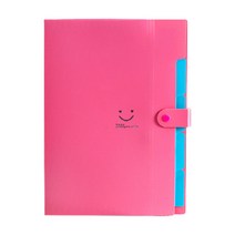스마일리 아코디언파일 5칸 A4, 진핑크, 1개