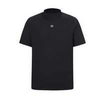 헤지스골프 남성용 PREMIUM TEXTURE 사각조직감 루즈핏 하이넥 반팔 티셔츠