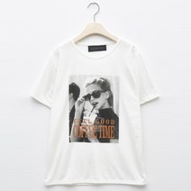 탱커스 여성용 걸 프린팅 라운드넥 데일리 티셔츠 TU1TS053L0