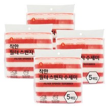 롯데이라이프 착한 필터 스펀지 수세미, 5개입, 20개