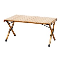 감성 캠핑 프리미엄 원목 롤 테이블, 내츄럴