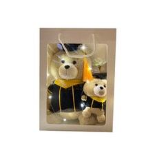 모리앤 학사모테드곰 중형인형 + 고리인형 + 홀로그램꽃 + 메시지 기프트쇼핑백 세트, 브라운(인형)