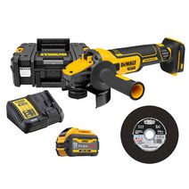 디월트 20V BL FLEXVOLT Advantage 모터 충전 그라인더 세트 DCG409X1 + 티롤릿 절단석 실버 3442150, 1세트
