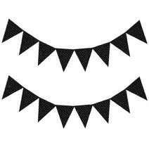 도트 크리스마스 펠트 가랜드, 블랙, 2개