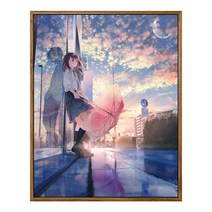 순잠 깜찍 모던 수채화 유채화 개릭터 그림그리기 DIY 세트 40 x 50 x 2.5 cm, 5 클라이 레인 커플 셰도우