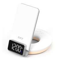 SKY 필 W35 3 in 1 무드등 자동센서 고속 무선충전기 15W, 화이트, 1개