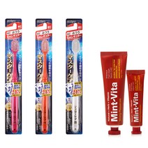 EBISU 마스터케어 칫솔 랜덤발송 3p + 민트비타치약 스트롱 120g + 40g, 1세트