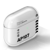 플래나 항공 시리즈 에어팟 프로 TPU 투명 케이스, 블랙