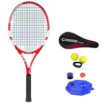 리온 싱글 연습용 알루미늄 테니스라켓 6종 세트, HY177, 레드 + 화이트(라켓), 랜덤발송(방진기, 테니스그립)