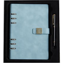 블랙스완 비즈니스 루스 노트 선물세트, 플라워버클 레이크블루