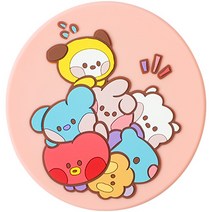 BT21 실리콘 손거울, 핑크, 1개