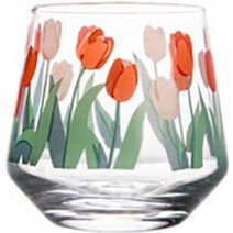 로체스터 레트로 글라스 390ml, 레드 튤립, 1개