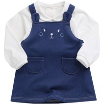 그린베베 여아용 바니 멜빵 원피스 2종 세트