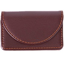 넘버원즈 남녀공용 세련된 가죽 명함 케이스, 브라운, 1개