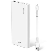 밸류엠 슬림 핏 보조배터리 10000mAh + 8핀 케이블 세트, VM-PA10CPQ(보조배터리), 화이트