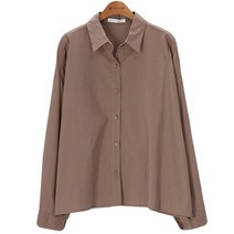 여성용 백버튼 루즈핏 셔츠