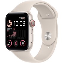 Apple 2022 애플워치 SE 2세대 알루미늄 케이스, 44mm, GPS+Cellular, 스타라이트 / 스타라이트 스포츠 밴드