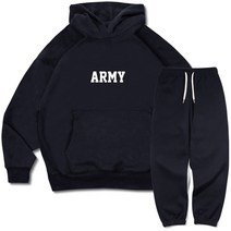 이지스튜디오 ARMY 더블 코튼 후드 + 팬츠 오버핏 세트