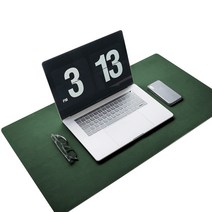 양면 가죽 데스크매트, 그린 + 그레이